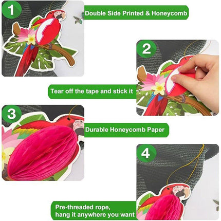 6/9/12pcs Parrot Charm Party Decoration Props Tropical Theme Decor Accessories