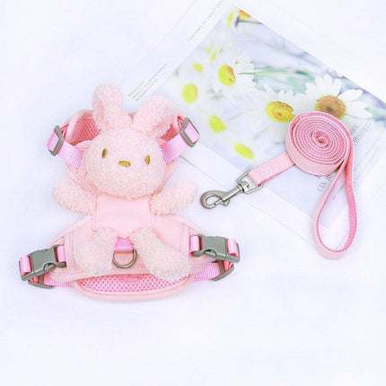 Kitten Dog Cat Walking Harness Lead Leash Collar Pet Vest Cute Rabbit Adjustable