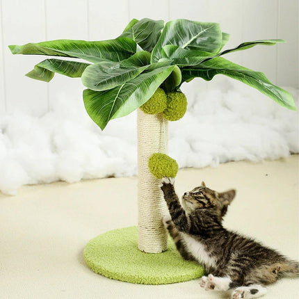 Cat Scratching Coconut Tree Kitten Post Sisal Covered Scratcher Pole Toy 32/38cm