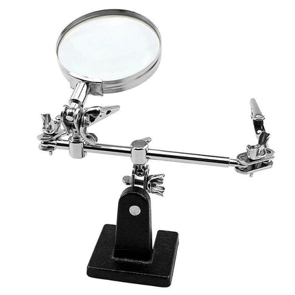 Helping 3rd Hand Soldering Iron Hobby Tool Vise Clamp Magnifying Glass + Station - Aimall