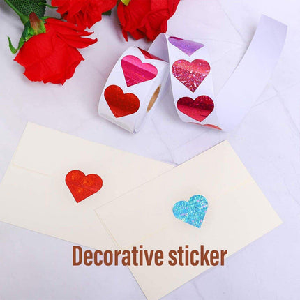 10PCS Self-Adhesive Star Heart Stickers 500/Roll Reward Chart Decoration Labels