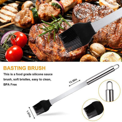 Stainless Steel BBQ Tool Set, Barbecue Grill Tool Set Storage Apron Picnic Gift - Aimall