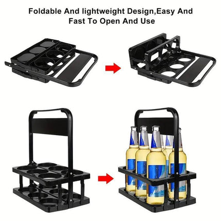 Portable Foldable Plastic Beer Carrier Basket Drinks Storage Tote Stand Holder