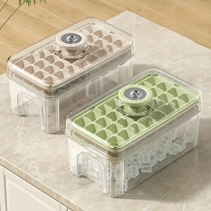 Large Capacity Food Grade Ice Cube Mold with Lid Household Ice Storage Box