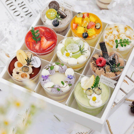 Clear Plastic Nine-grid Cake Box Pack of 10 Storage Containers High Quality