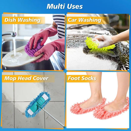 10pairs Washable Floor Cleaning Mop Shoes Removable Slipper Covers for Mopping