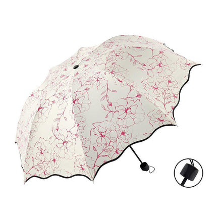 Folding Umbrella Triple Fold Sunshade Rainproof UV Protection Compact Umbrella