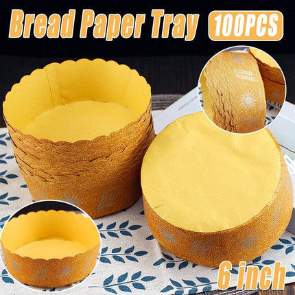 100PCS High Temperature Kraft Paper Bread Cupcake Holder Resistant Paper Cup