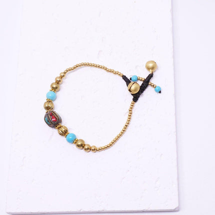 Ethnic Style Handmade Bracelet Color Stone Sky Bead Fashion Round Bead Bracelet