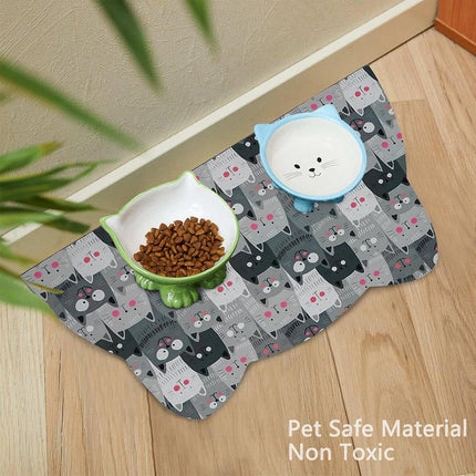 Cartoon Pet Diatomite Floor Mat Non Slip Cat and Dog Feeding Mat for Food Water