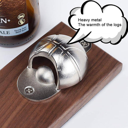 Magnetic Wooden Beer Bottle Opener Football Basketball Wine Opener Refrigerator