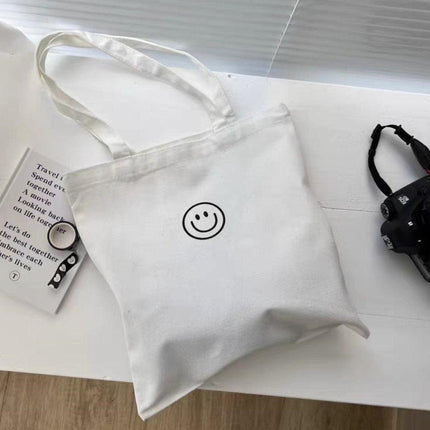 Canvas Shoulder Bag for Women Student Fashion All in One Shopping Tote Handbag