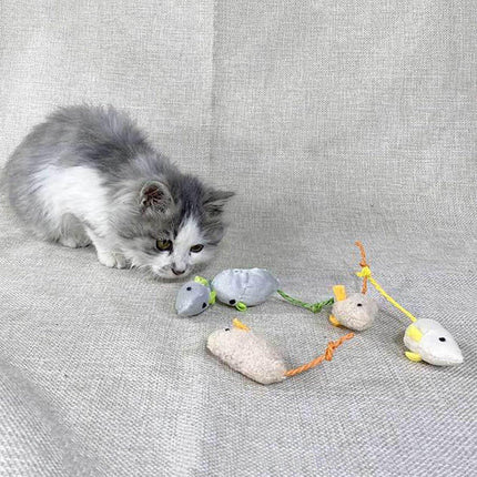 Interactive Plush Catnip Mouse Toy Durable Scratch-Resistant Fun Kitten Play Toy