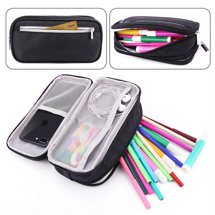 2pcs Large Capacity Multifunctional Pencil Case Storage Bag for School Office