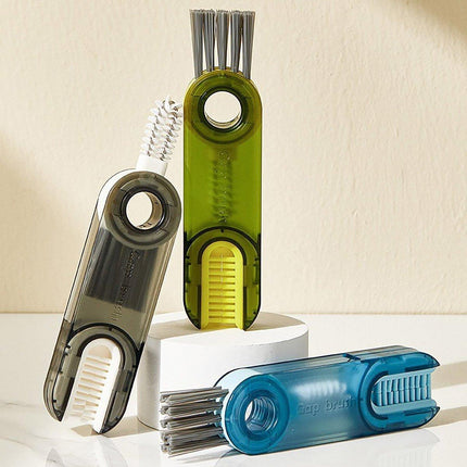 1/2pcs 3-in-1 U Shaped Bottle Thermos Cup Cleaning Brush with Rotating Heads