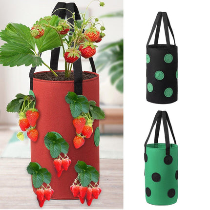 3pcs Hanging Planter Bags for Strawberry Growing Horticultural Nursery Use