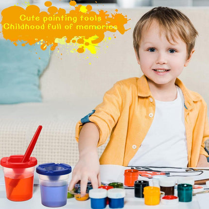 10 Sets of Childrens Painting Brush Washing Cups Graffiti Brush Set for Kids