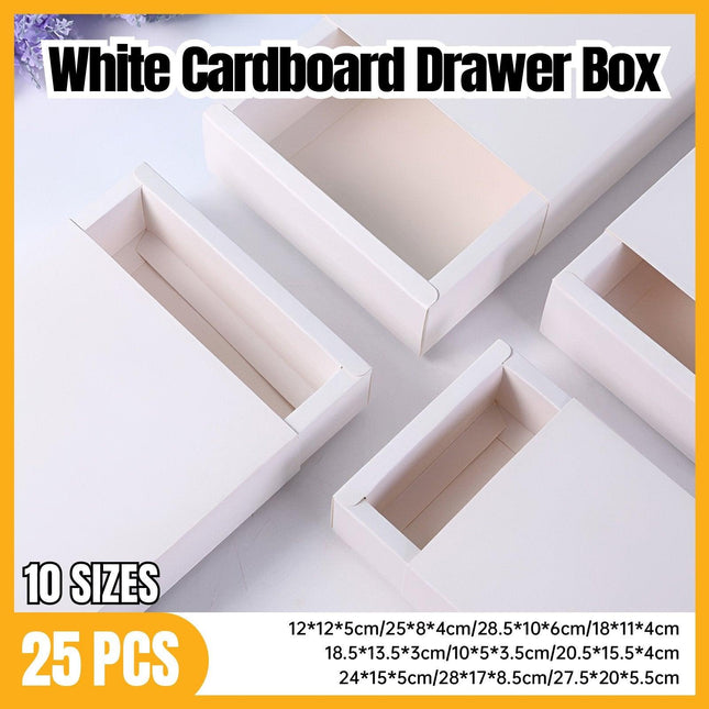 25X White Kraft Paper Drawer Jewelry Package Necklace Bracelet Gift Package box - Aimall