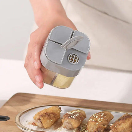 4X 4 in1 Seasoning Jar 4 Compartment Spice Storage Box Kitchen Organisation Case