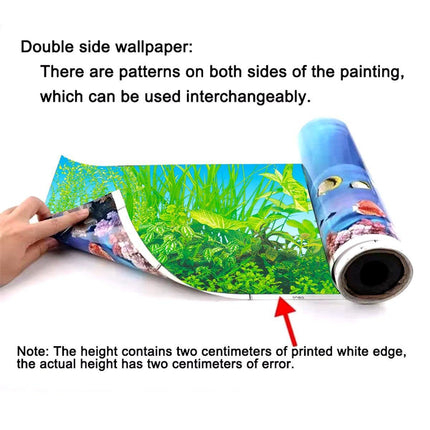 Aquarium Background Fish Tank Wallpaper Double Sided Decoration Sticker Paper