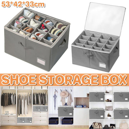 Foldable Shoe Box Household Organizer with Compartments for Storage and Shoes