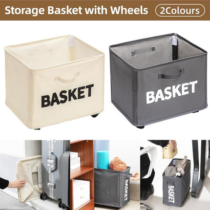 Rolling Storage Basket with Wheels for Under Desk or Shelf Organisation
