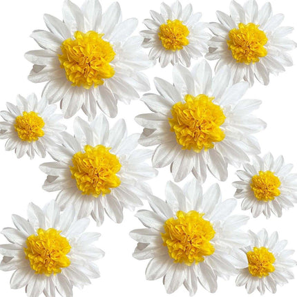 8PCS Sunflower Daisy Paper Flowers 20cm/30cm Wall Hanging Party Room Decoration
