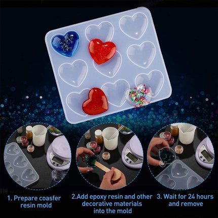 Heart Silicone Pendant Mold Necklace Jewelry Resin Mould Casting Craft DIY Tool - Aimall