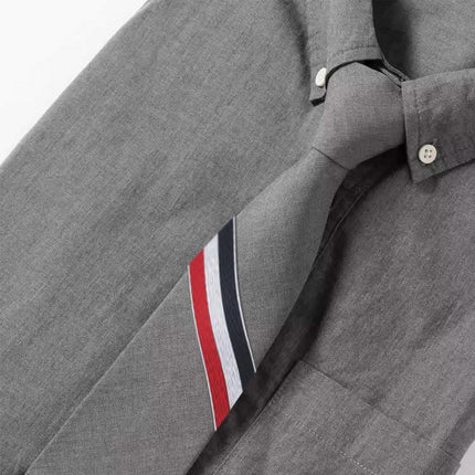 Men's zipper tie Fashion Pattern Striped Cotton Tie Preppy Student Slim Necktie - Aimall