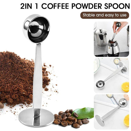2-in-1 Coffee Spoon Espresso Measuring Spoon Powder Tamper Coffee Scoop Tamping