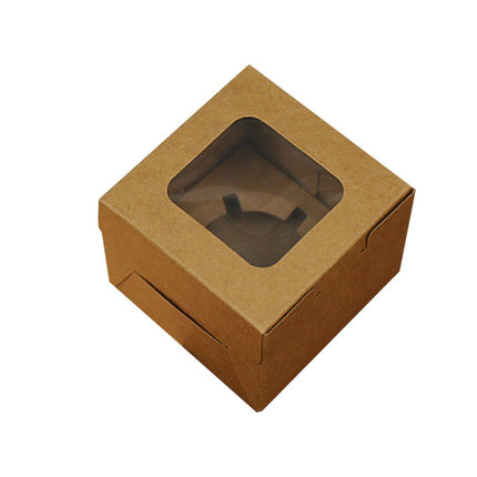 25Pcs Paper Cupcake Box with Window for Party Wedding Bakery Gift Packaging
