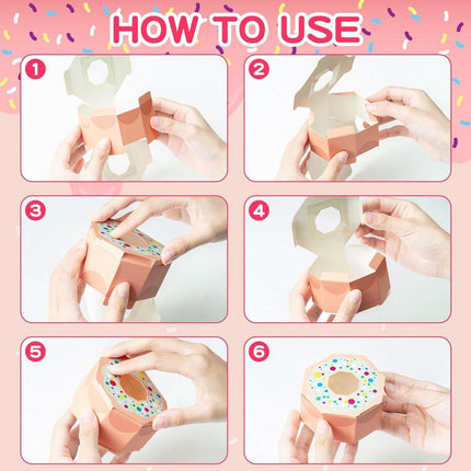 100pcs Wedding Candy Boxes Gift Packaging Doughnut Biscuit Box Paper Party Favor