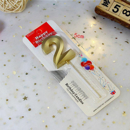 Classic Number Candles Individually Packed With Stand Birthday Make Up Ur Number Gold - Aimall