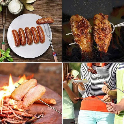 Marshmallow Roasting Sticks Extendable Fork BBQ Campfire Kids Fun Barbecue - Aimall