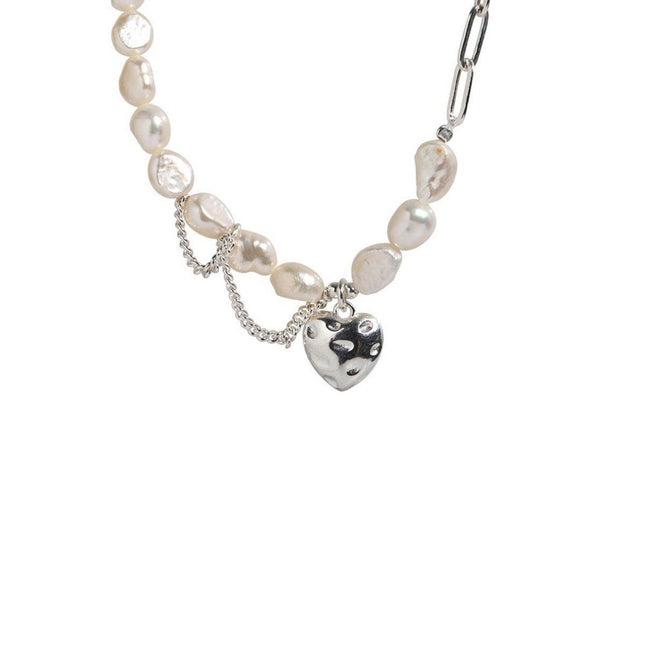 Sweet Love Heart Necklace Tassel Chain Asymmetric Collarbone Jewelry for Women