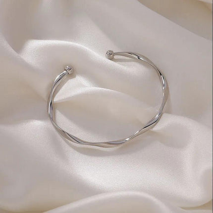 Bangle Bowknot Bells Bracelet Korean Opening Wrist Chain Women Silver Bracelet - Aimall