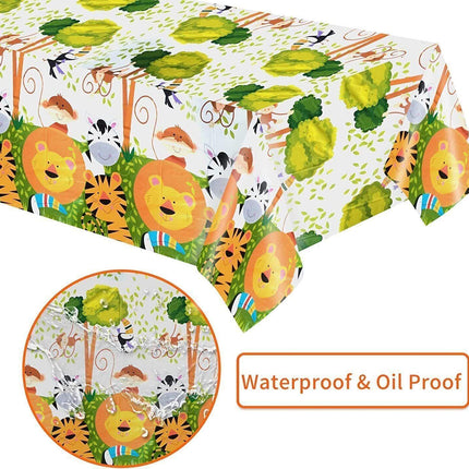 Animal Jungle Zoo Safari Party Supplies Plastic Tablecloth Table Cover - Aimall