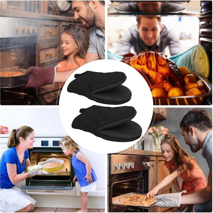 1 Pair Non Slip Oven Mitts Heat Resistant Baking Gloves for Kitchen and Cooking