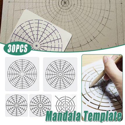 30PCS Mandala Stencil Set DIY Hand-painted Art Templates Craft Supplies Kit