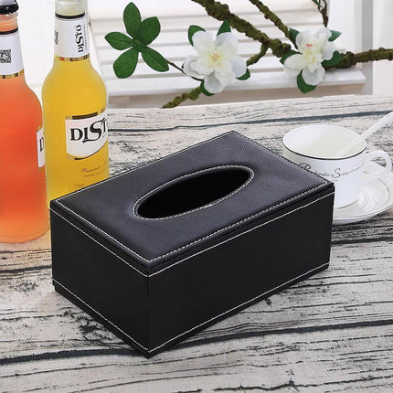 High-End PU Leather Tissue Box Holder for Hotel Home Office Decor Elegant Design