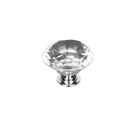 Door Knobs Handles Clear Crystal Diamond Glass Kitchen Cupboard Cabinet Pulls 40MM - Aimall