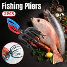 2pcs Fish Clamp Control Pliers Triple Teeth Fish Grabber Fishing Accessories