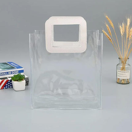10 x Clear PVC Transparent Handbags for Shopping & Weddings - Aimall
