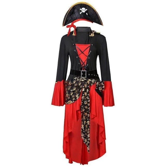Halloween Costume Masquerade Red Pirate Cos Captain Jack Adult Female Pirates Of The Caribbean Show Clothes