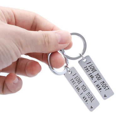 I Love You More The End I Win Stainless Steel Couple Keyring Keychain Gift Funny - Aimall