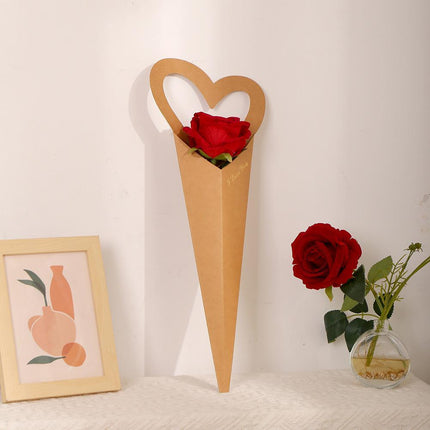 50pcs Heart Shaped Flower Box Creative Gift Bouquet Packaging Fresh Flower Box