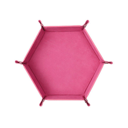 Hexagonal Velvet Folding Storage Tray Box Desktop Organizer for Home and Office