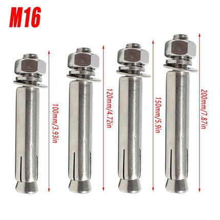 2pcs M16 Expansion Screws Hexagon Bolts Duty Wall Anchor Fasteners