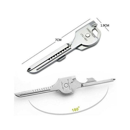 Utili-Key 6 in 1 Key Ring Chain MULTI-TOOL Pocket Knife Screwdriver Swiss Tech - Aimall