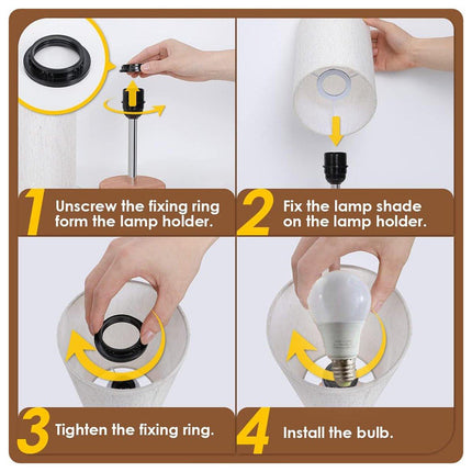 3-Speed Dimmable Bedside Table Lamp Touch Control Modern Nightstand Light